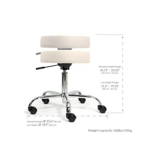 Pneumatic Rolling Massage Stool Height range Vanilla Creme