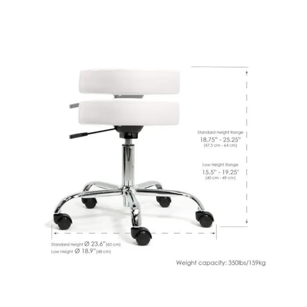 Pneumatic Rolling Massage Stool Height range White