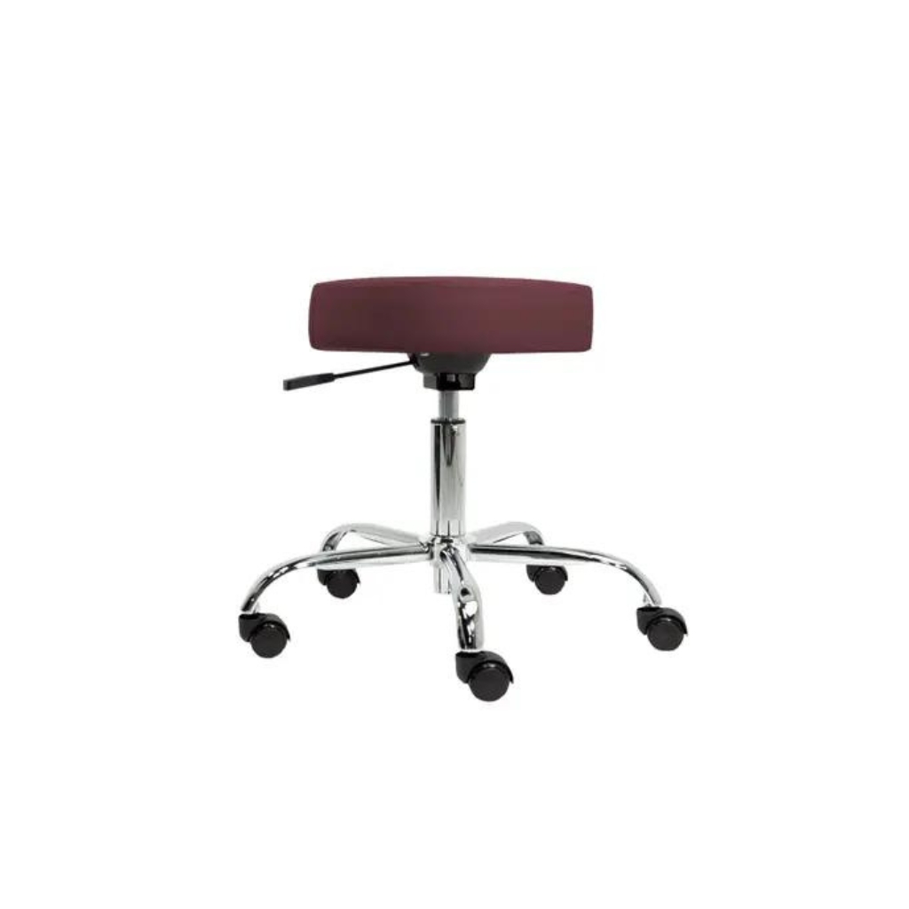Pneumatic Rolling Massage Stool Low height Burgundy