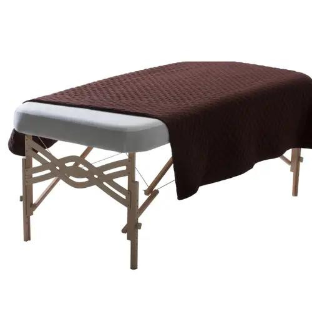Premium Microfiber Quilted Blanket Espresso On table