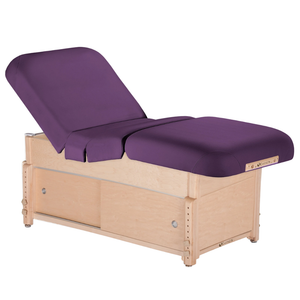 Earthlite Sedona Pneumatic Salon Massage Table with Amethyst upholstery and enclosed cabinet base for storage in med spa and medical wellness practices