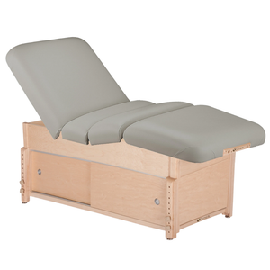 Earthlite Sedona Pneumatic Salon Massage Table with Sterling upholstery and enclosed cabinet base for storage in med spa and medical wellness practices