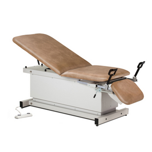 Clinton Industries Power 400, Shrouded Table with Adjust. Backrest and Drop Section and Stirrups Desert Tan