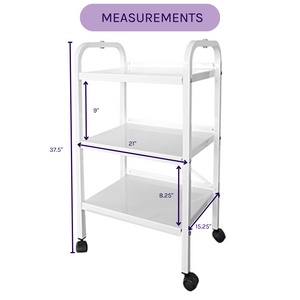 Silhouet-Tone Med Spa Trolley / Esthetician Cart Auxiliary Workstation ML100 measurements in inches (413215)