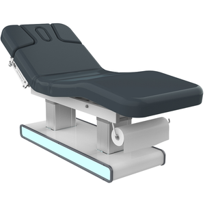 Silverfox Serene Wellness & Spa Table (2275)  with adjustable backrest, footrest, and armrests, featuring a sturdy metal base, smooth vegan leather upholstery, and a comfortable headrest for facials and spa treatments.