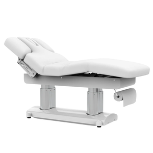 Left view of the Silverfox Zen Electric Spa Wellness Table (2249) highlighting adjustable armrests, headrest with breathing hole, and motorized controls.