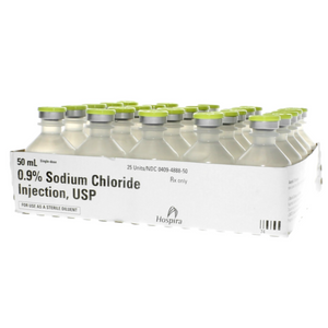 Sodium Chloride, Preservative Free 0.9%, Single Dose (10, 20, or 50 ML ) (25 EA/Tray)