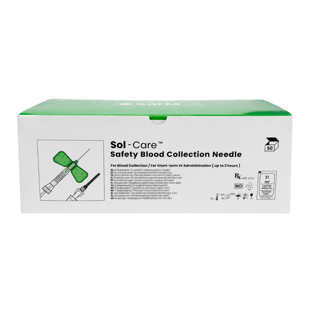 Sol-Care Safety Blood Collection Butterfly Needle Box