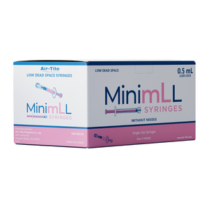 MinimLL Aesthetic Syringes Low Dead Space 0.5mL Box Side