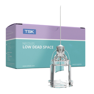 TSK Low Dead Space Needle Product and Box