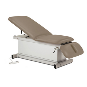 Clinton Industries Power 400, Shrouded Table with Adjust. Backrest and Drop Section Warm Gray