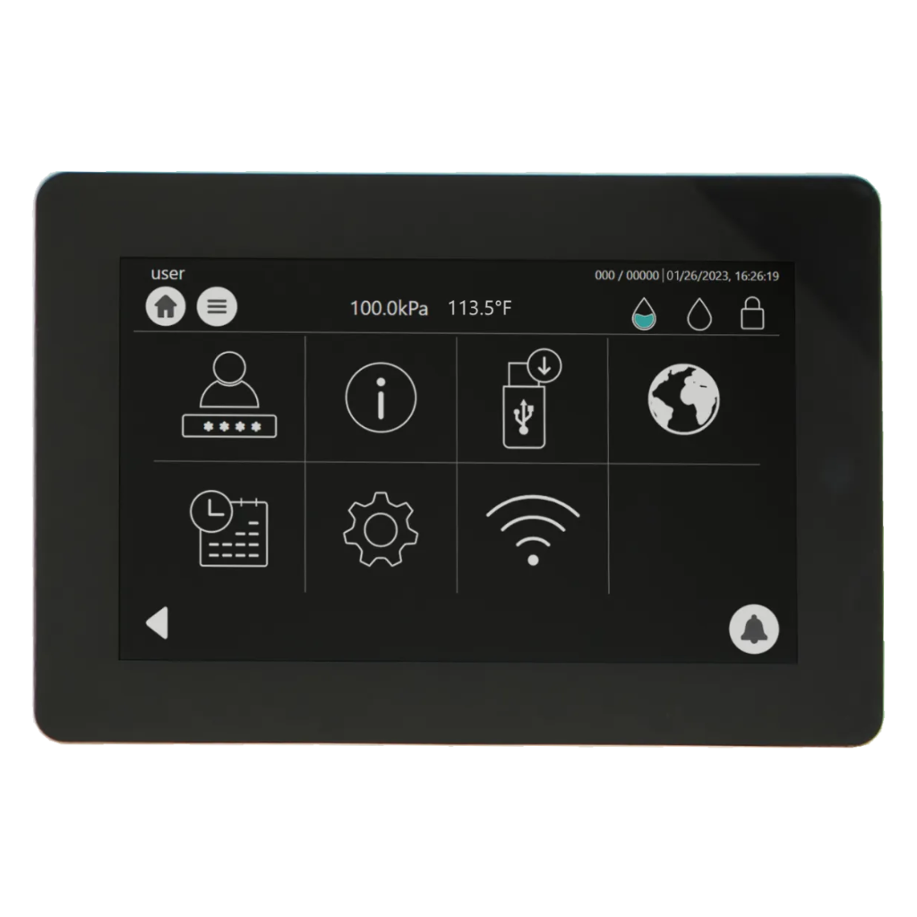 Tuttnauer T-Top Autoclave Sterilizer Series showing cycle controls, Wi-Fi-enabled T-Connect cloud monitoring, and real-time sterilization status for compliance tracking.