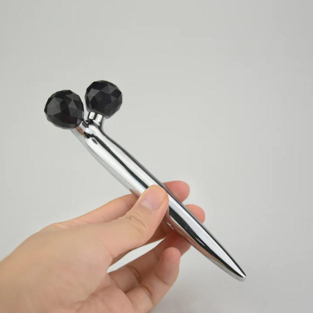 ZAQ Black Obsidian Y Facial Roller - Lifestyle View