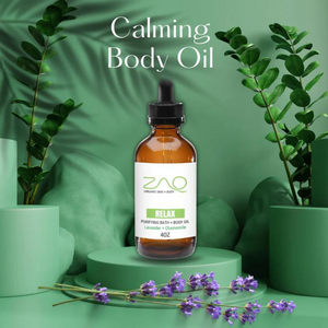 ZAQ Calming Massage Body Oil - Lavender + Chamomile - Front View