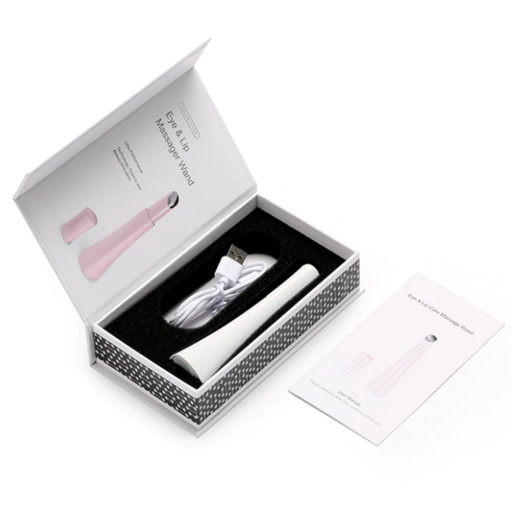 ZAQ Eye & Lip Sonic Vibration Heat Therapy Massager Wand - 3 Level - 42℃ - Contents