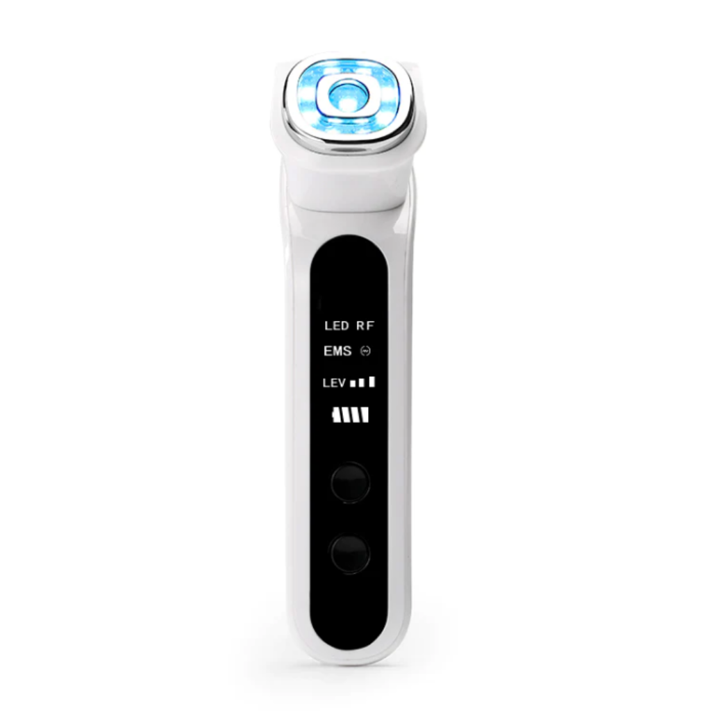 ZAQ Facial Rejuvenation Device - 7 LED, RF, EMS, Sonic Vibration, Hot Massager Therapy - Cyan Wavelength