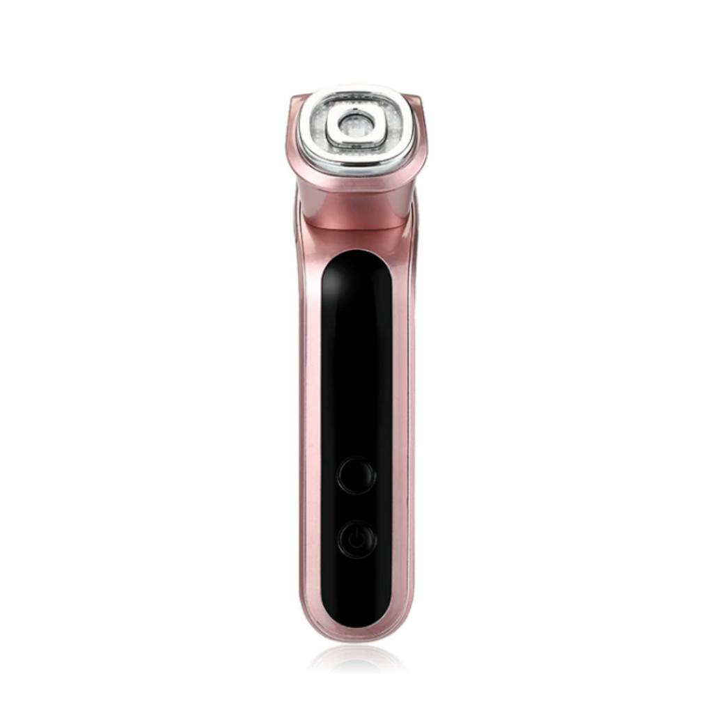 ZAQ Facial Rejuvenation Device - 7 LED, RF, EMS, Sonic Vibration, Hot Massager Therapy - Rose Gold