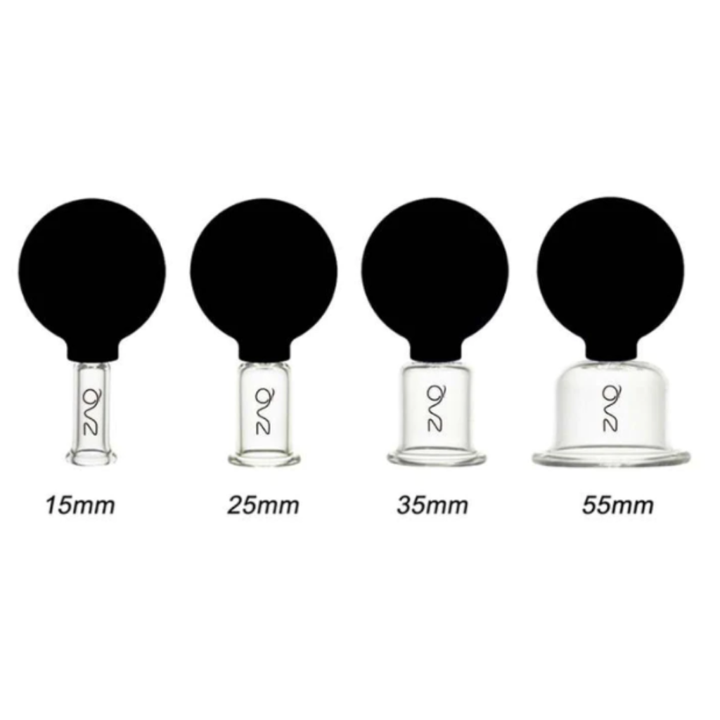 ZAQ Glass Facial Cupping 4pc Set - Black