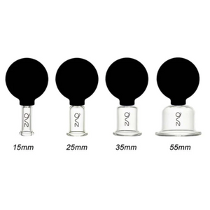 ZAQ Glass Facial Cupping 4pc Set - Black