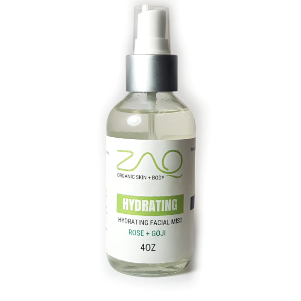 ZAQ Hydrating Organic Rose + Goji Facial Mist - Vitamin Facial Toner - Front View