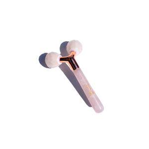 ZAQ Lilly Rose Quartz Relief Facial Roller - Front View