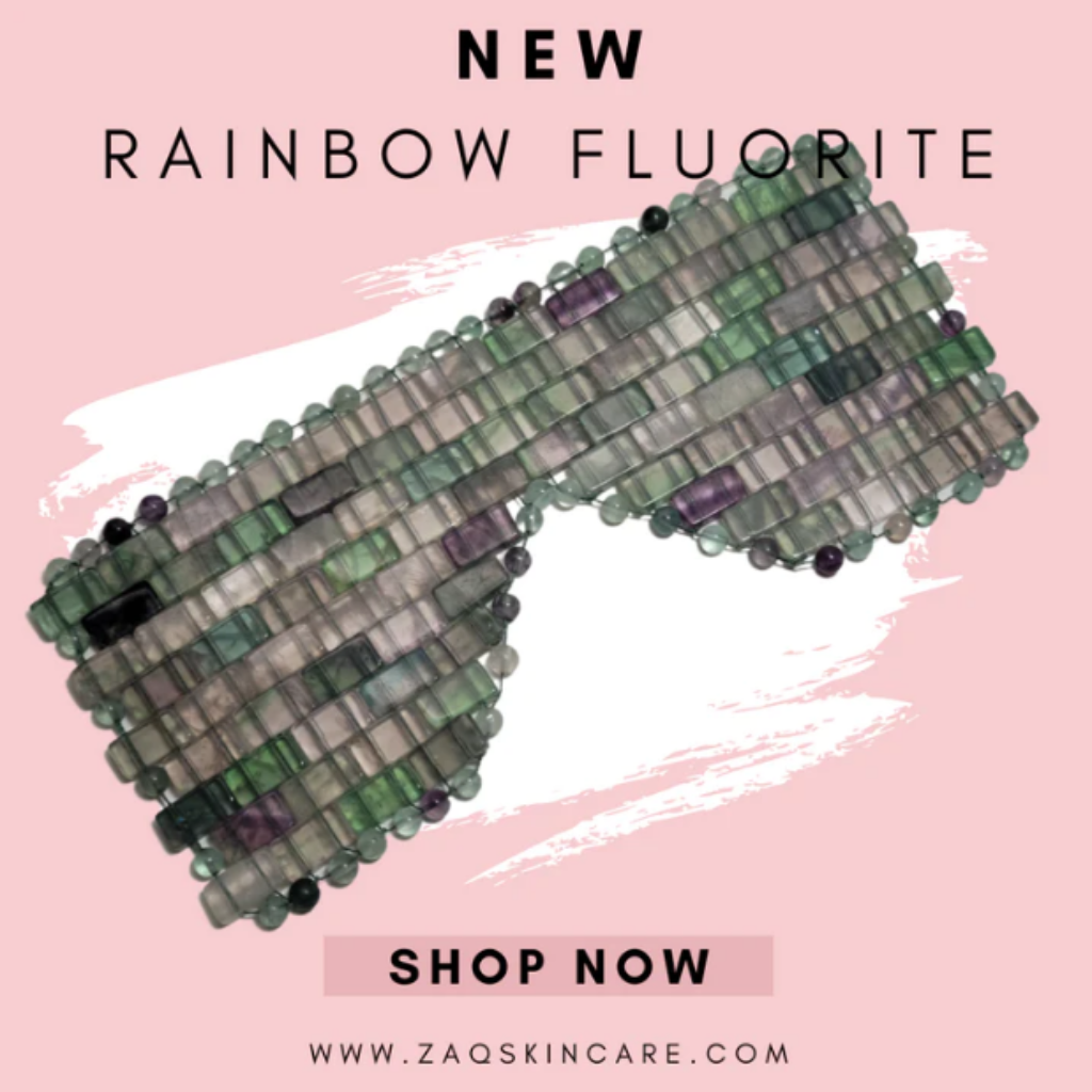 ZAQ Rainbow Fluorite Eye Mask - Handmade - Front View