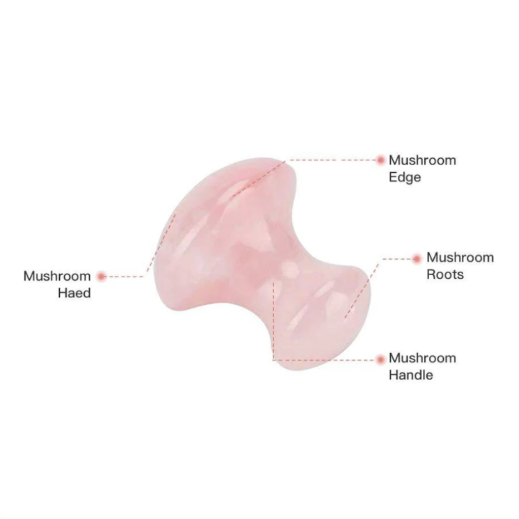 ZAQ Rose Quartz Gua Sha Mushroom Shape - Parts