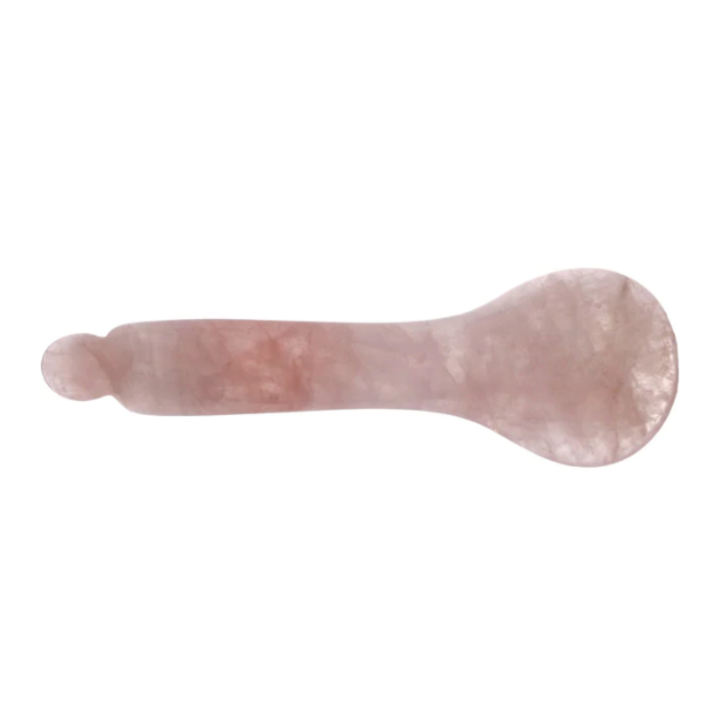 ZAQ Rose Quartz Gua Sha Spoon - Front View