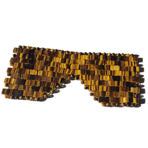 ZAQ Tiger Eye Gemstone Eye Mask - Handmade