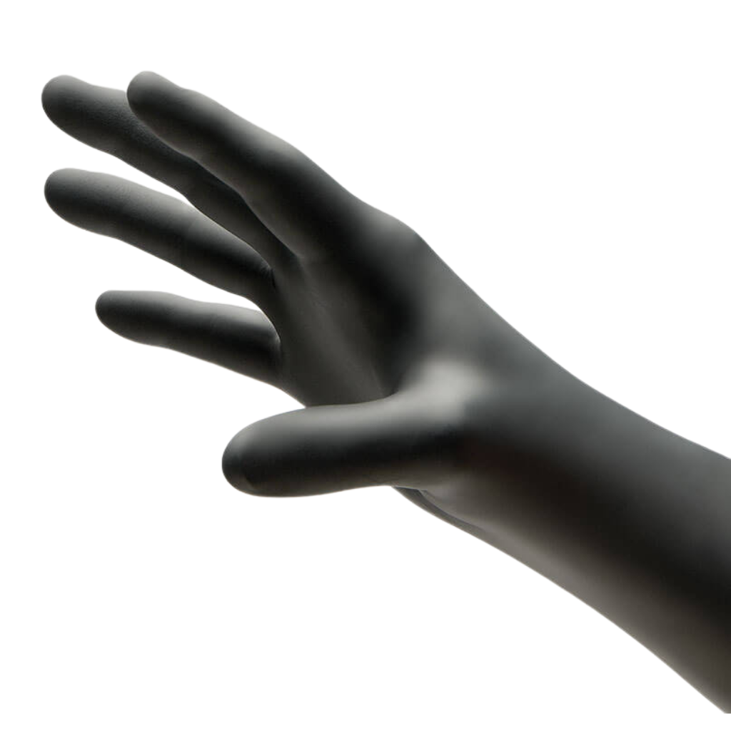 black exam gloves hand form model glove shape