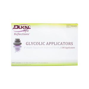 Box of Dukal Item # 900400 Glycolic Applicator Dual Tip on a white background