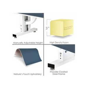 Apex Stationary Mystic Blue Treatment Table Features