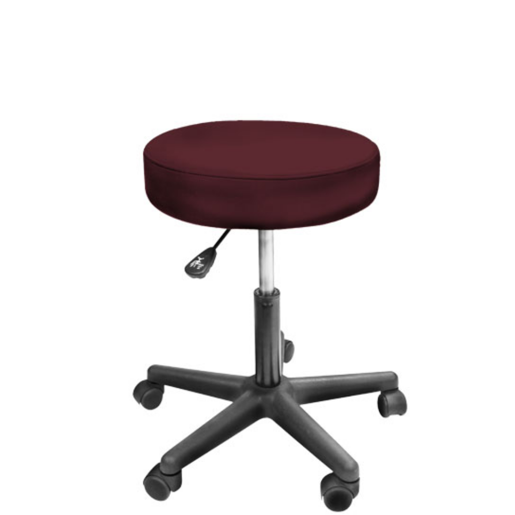 Custom Craftworks Classic Series Rolling Estheticians Stool Burgundy (RS)