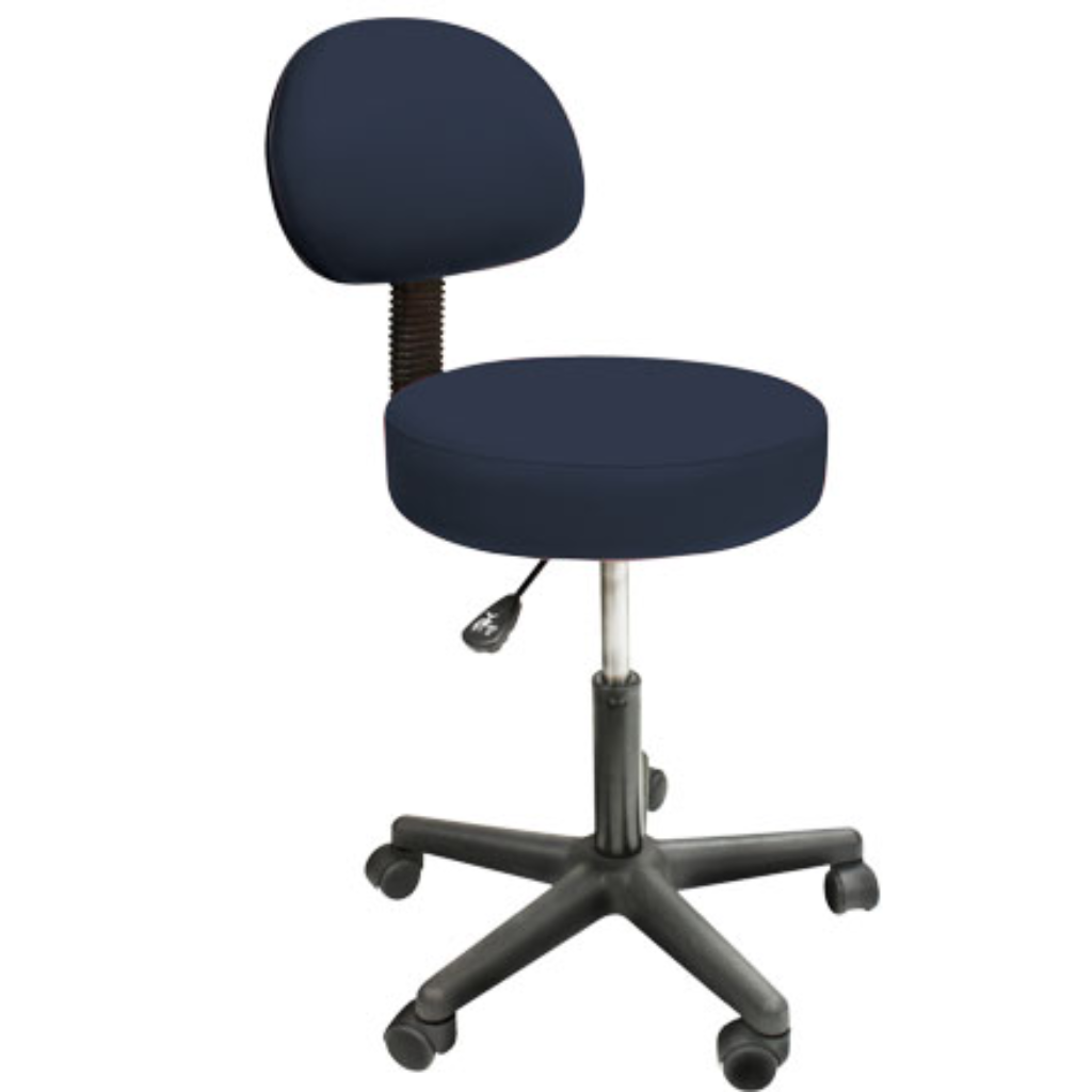 Roll around stool outlet