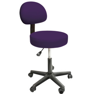 Custom Craftworks Solutions Series Rolling Stool with Backrest Purple Color (I9310)