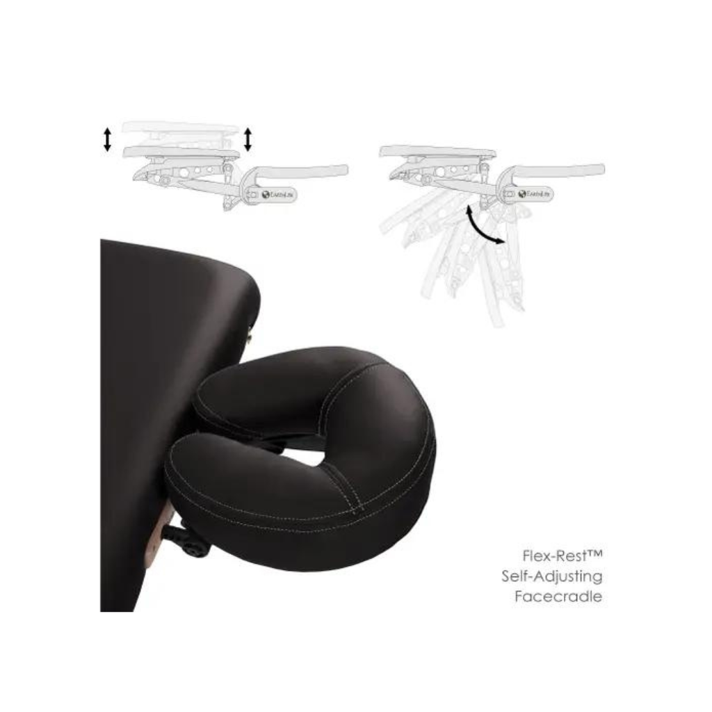 Earthlite Avalon XD Black Massage Table Facepillow platform