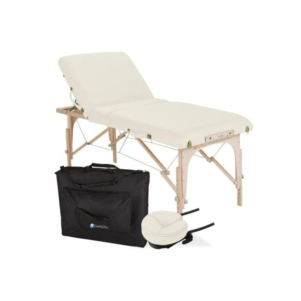 Earthlite Avalon XD Vanilla Creme Tilt Table with Case