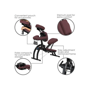 Earthlite Avila II Burgundy Portable Massage Chair Features