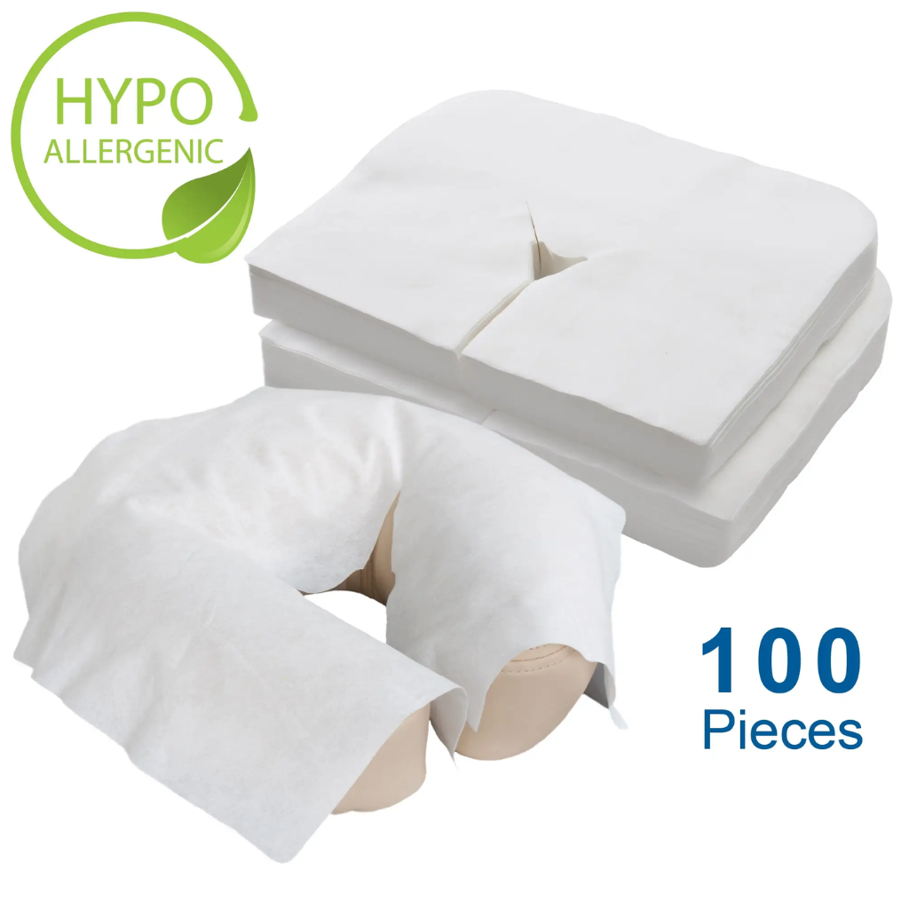 Earthlite Disposable Massage Face Pillow Covers, Covering Headrest, Hypo-Allergenic