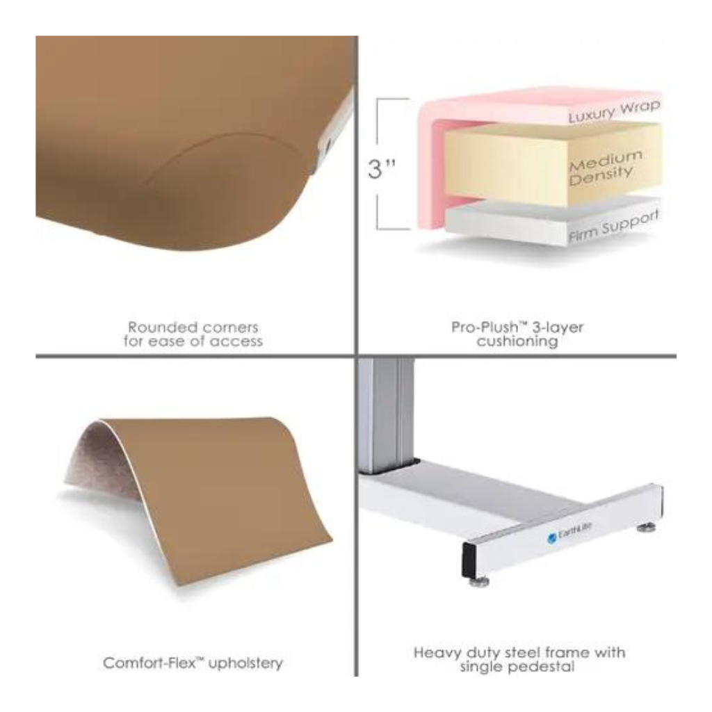 Earthlite Everest Flat Spa Pedestal Electric Table Features