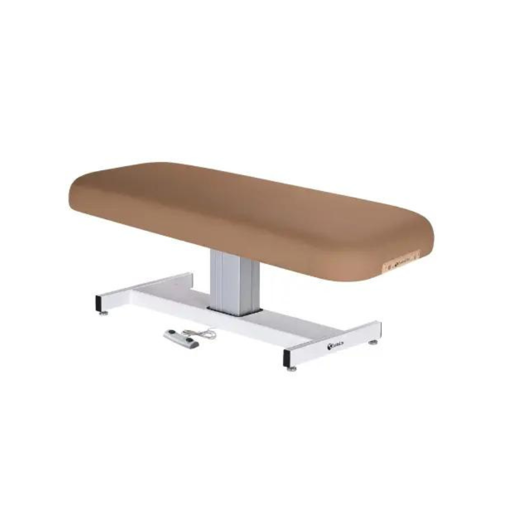 Earthlite Everest Flat Spa Pedestal Electric Table Latte