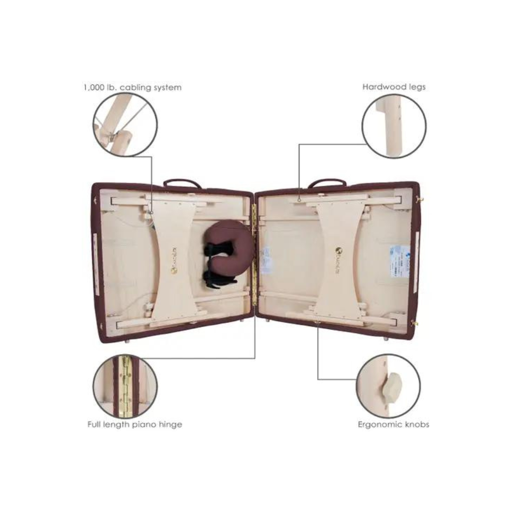 Earthlite Harmony DX Burgundy Portable Massage Table Features