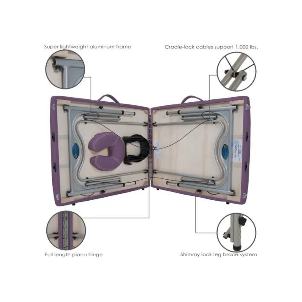 Earthlite Luna Portable Amethyst Massage Table Features