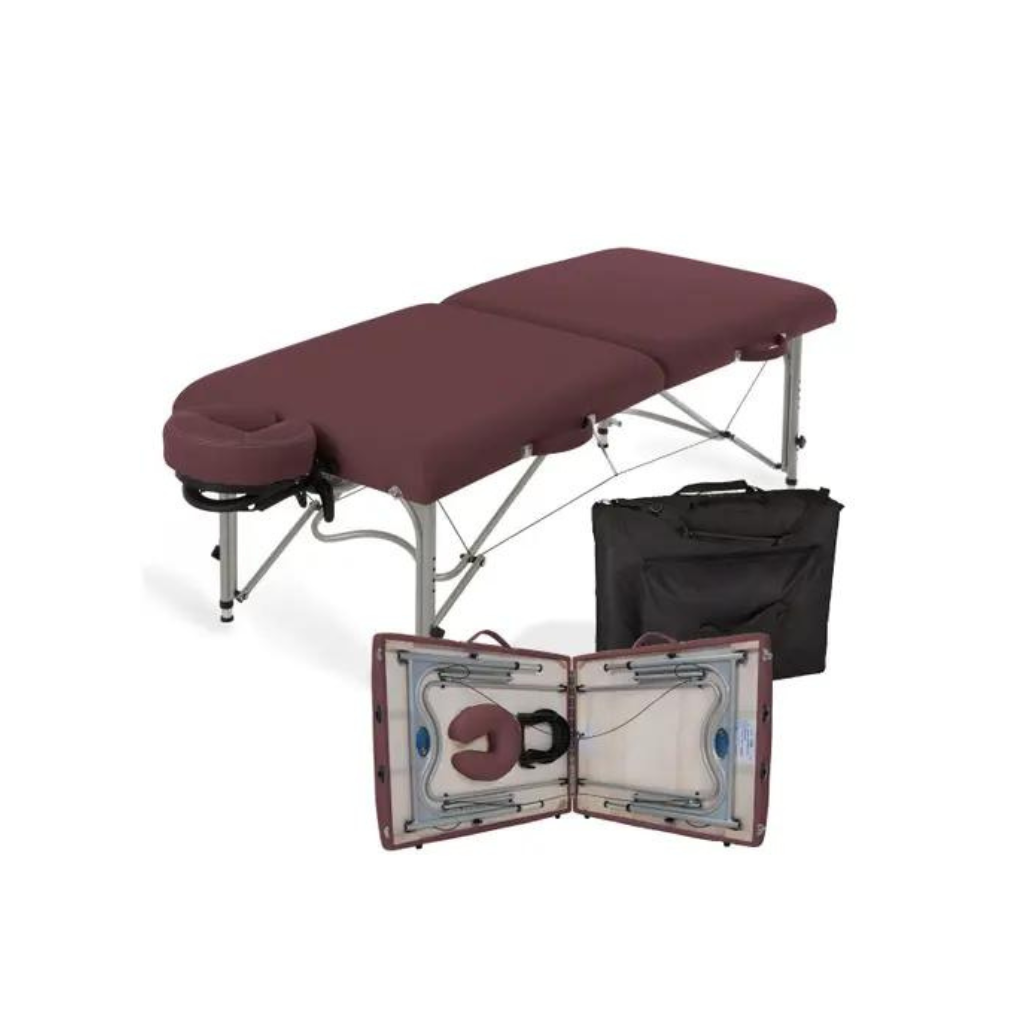 Earthlite Luna Portable Burgundy Massage Table Package