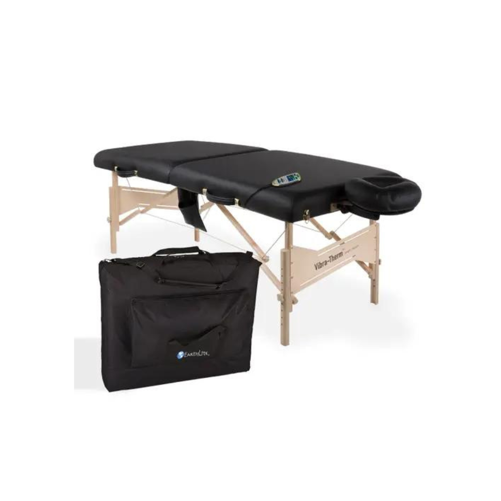 Earthlite Vibra-Therm Black Sports Therapy Table and Case