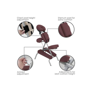 Earthlite Vortex Burgundy Portable Massage Chair Features