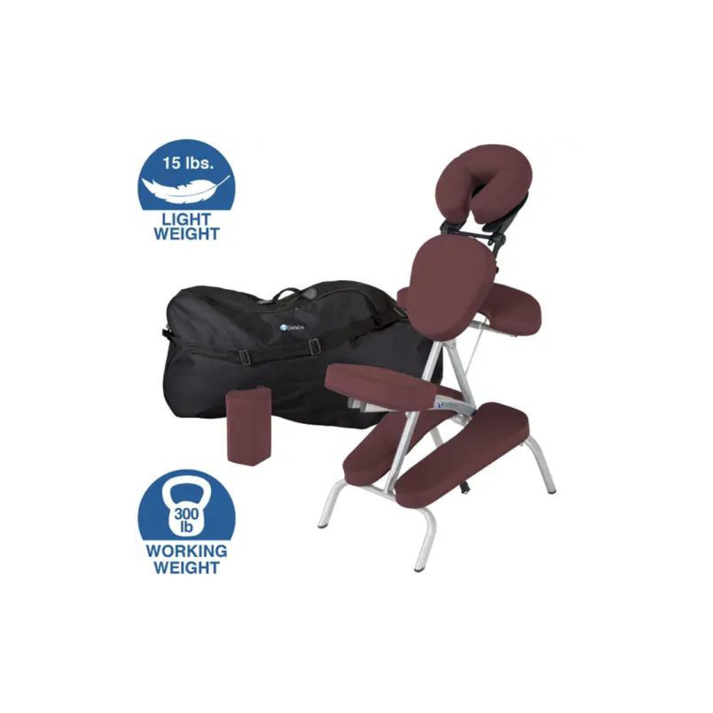 Earthlite Vortex Burgundy Portable Massage Chair Package