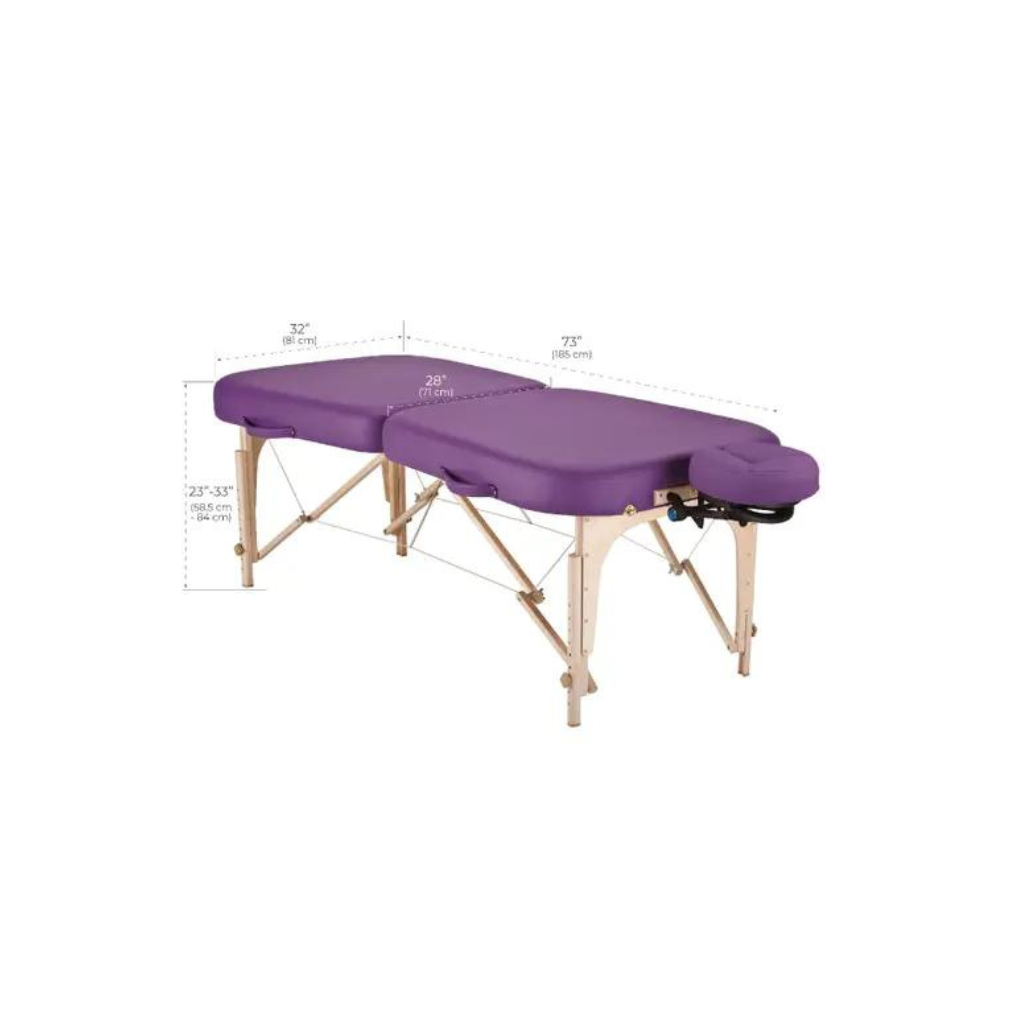 Earthlite infinity Portable Massage Table Package Amethyst Dimsinions