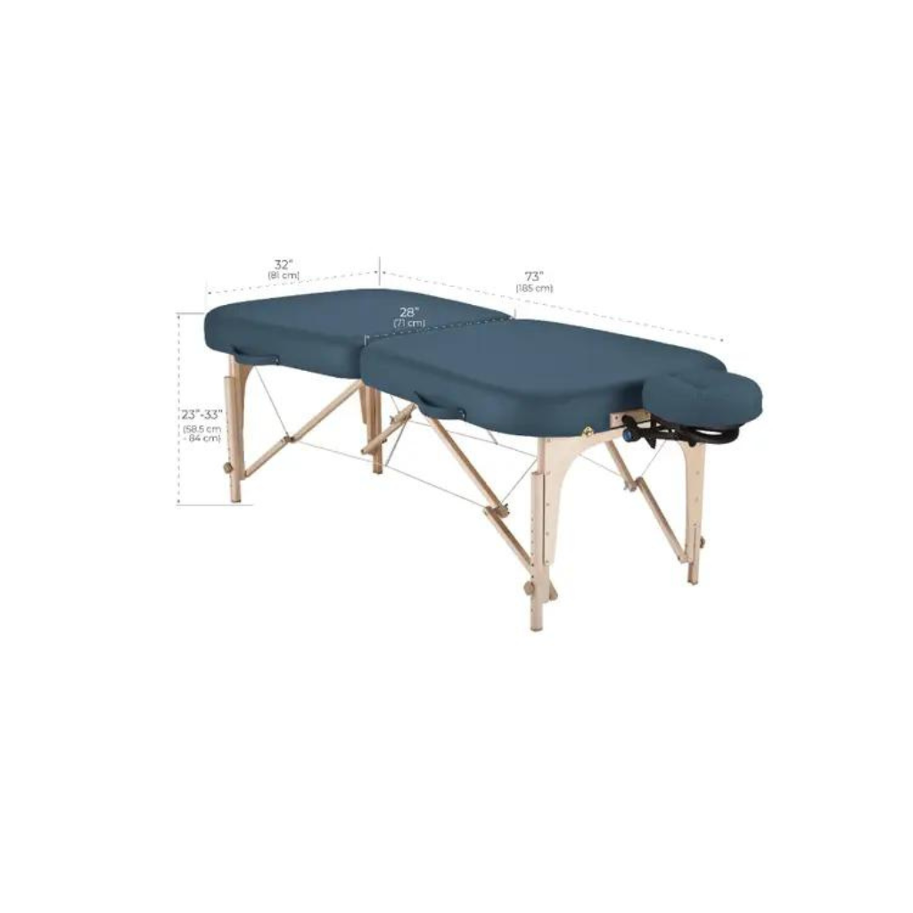 Earthlite infinity Portable Massage Table Package Mystic Blue Diminsions