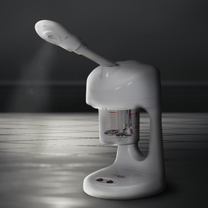Equipro Mini Steamer (EI-111M) with plume of steam coming out of nozzle